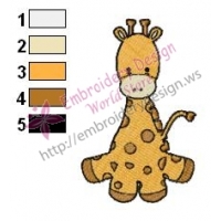 Giraffe Baby Embroidery Design